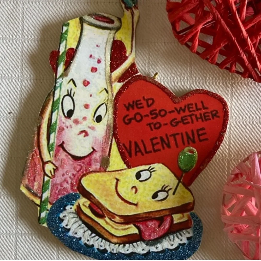 Handmade retro wooden Valentine’s Day ornament decorations x7